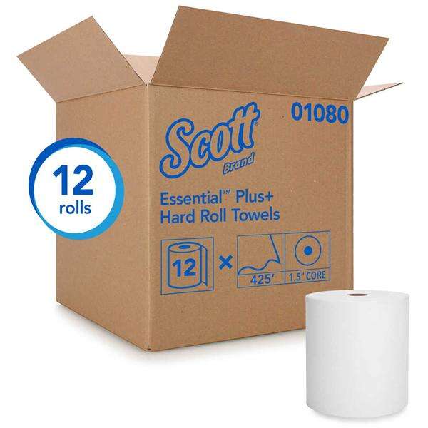 Towel Roll Hard Kleenex Paper 8 in x 425 Feet White 12/Ca